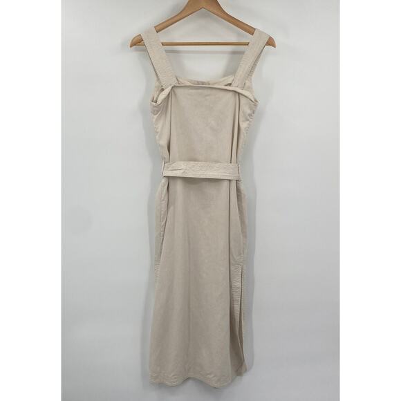 DL1961 Lexia Linen Midi Dress Tie Belted Sleeveless Button Down Cream Womens XS - Picture 5 of 11